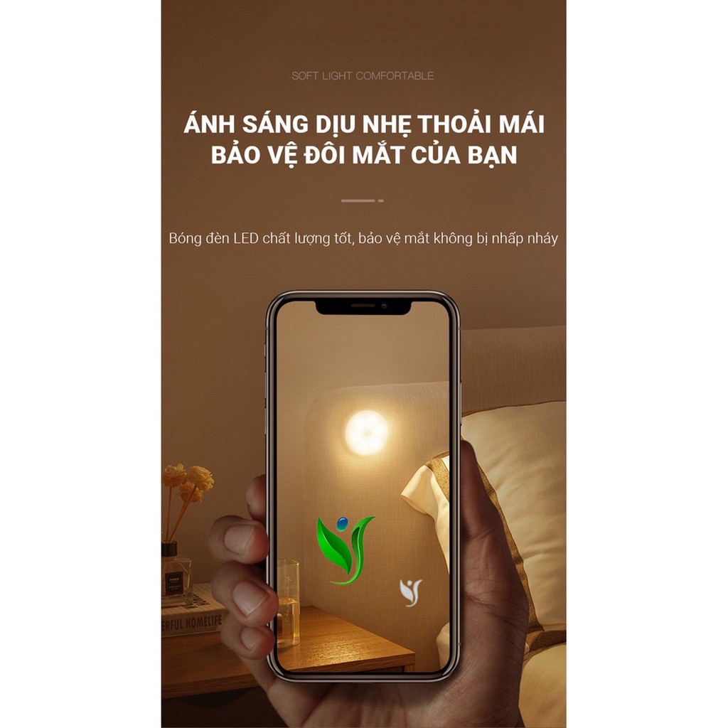 Đèn Cảm Ứng Chuyển Động, Đèn Led Dán Tường Cảm Biến Thông Minh Không Dây Dán Tủ Quần Áo, Cầu Thang, Phòng Ngủ.