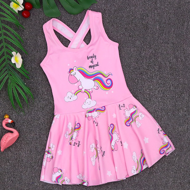 Bộ Đồ Bơi Một Mảnh Không Tay In Hoạt Hình Frozen Elsa Dễ Thương Cho Bé Gái