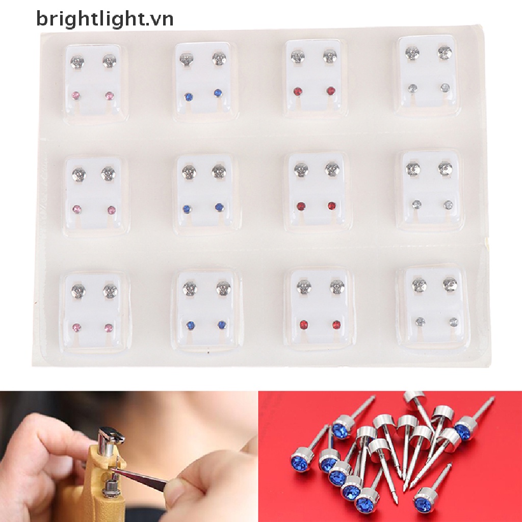 Set 12 Đôi Khuyên Tai Bằng Thép Y Tế