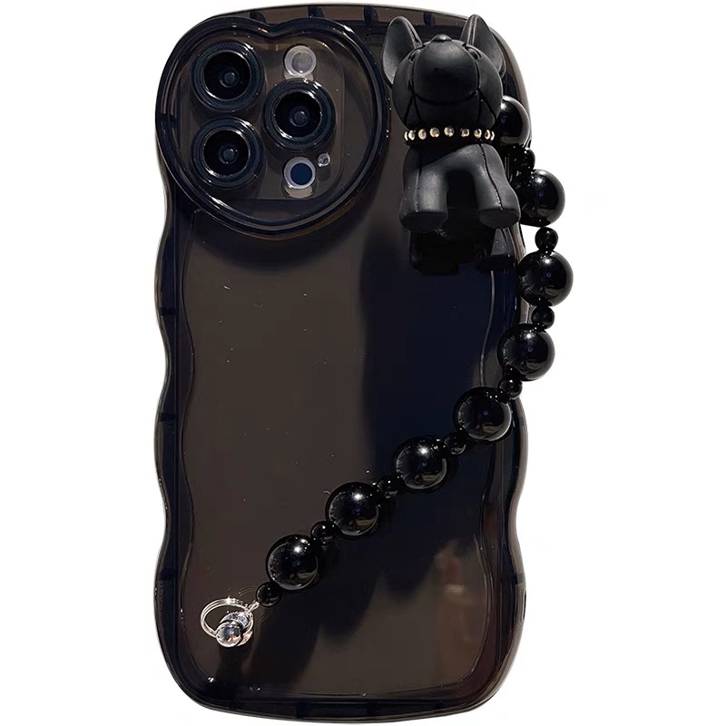 Ốp Điện Thoại tpu Hình Chú Chó Hoạt Họa Phối Chuỗi Hạt Cho iphone 13 pro max ins12 pro max x / xs max11 pro max xsmax 7plus