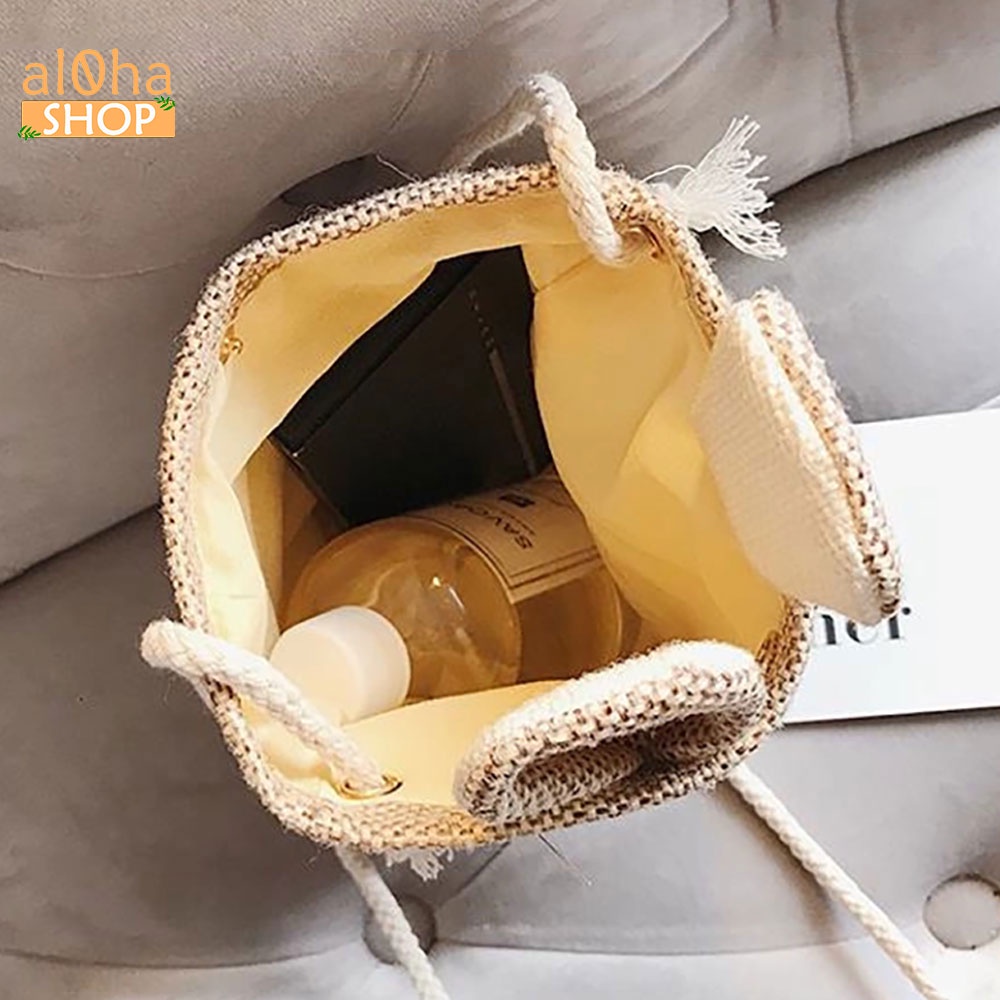 Túi đeo chéo Ulzzang vải bố canvas T003 nữ tai thỏ mềm, đẹp phong cách trẻ trung, cá tính - al0ha Shop