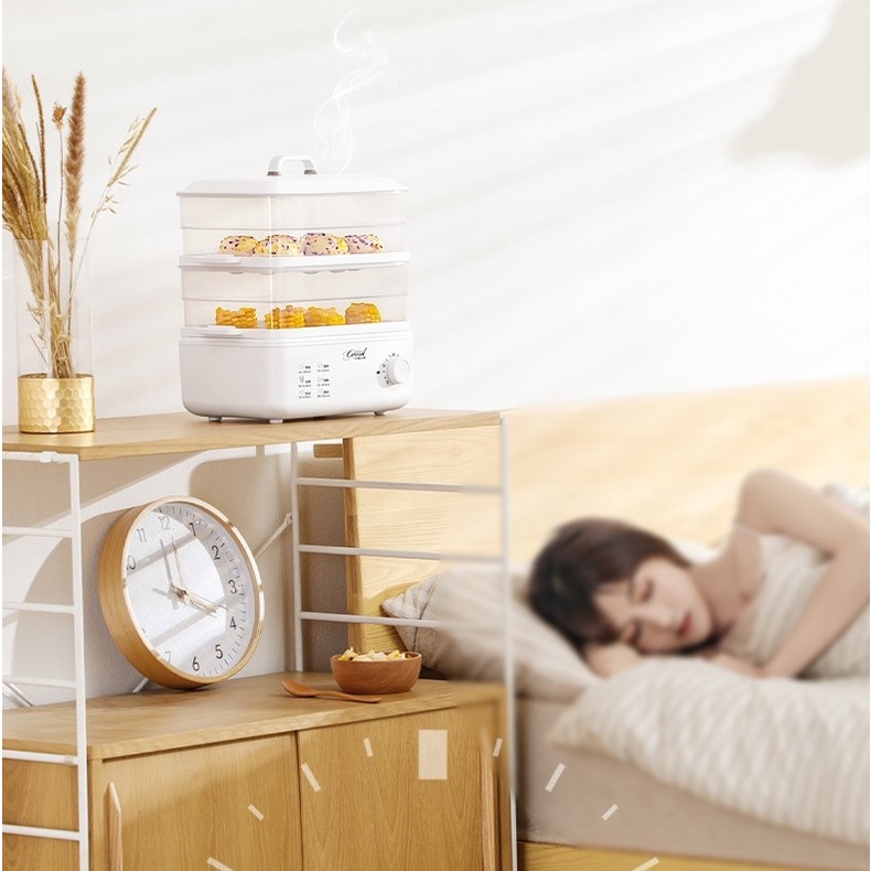 Hàng HOT ZG10 Nồi Hấp điện 2-3 tầng đa chức năng hẹn giờ tiện lợi Công suất lớn 800W（AC-220V)【Utah054】