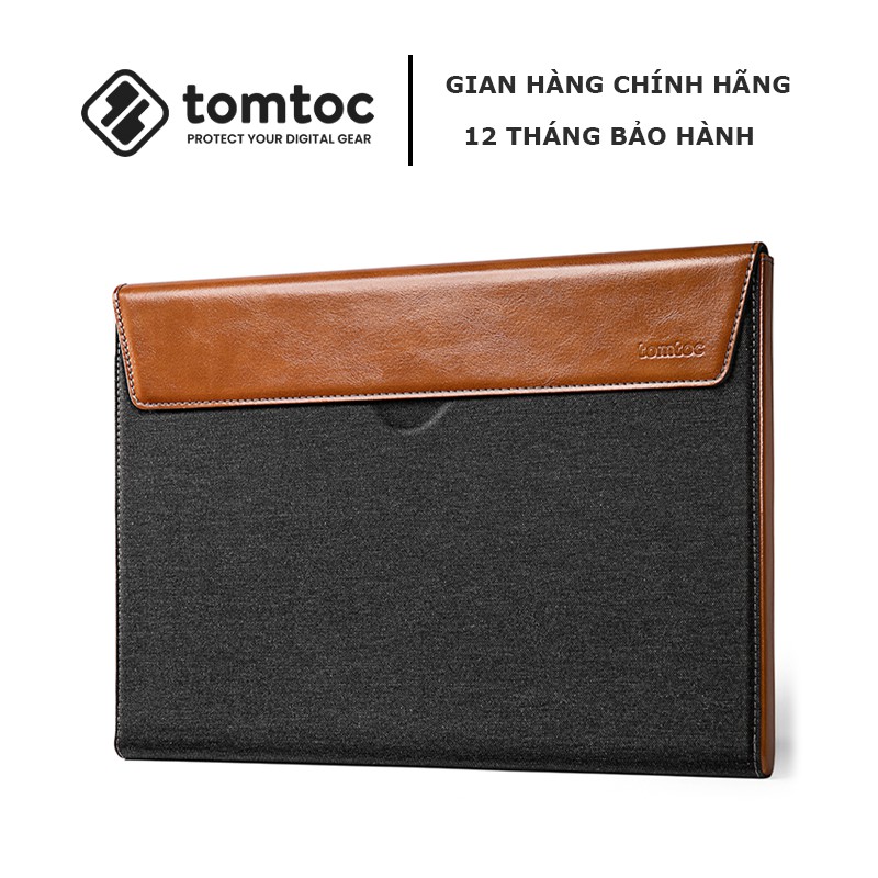 TÚI CHỐNG SỐC TOMTOC (USA) PREMIUM LEATHER FOR MACBOOK PRO 15″ - 16'' NEW GRAY – H15-E02Y - HÀNG CHÍNH HÃNG