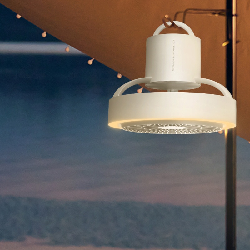 Quạt Cắm Trại Tích Hợp Đèn LED 4000mAh 7 '' 2 Trong 1