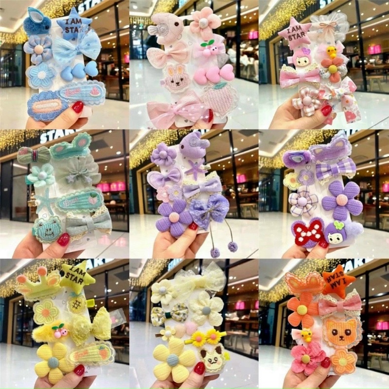 Set 8 kẹp tóc nhiều hình dễ thương cho bé