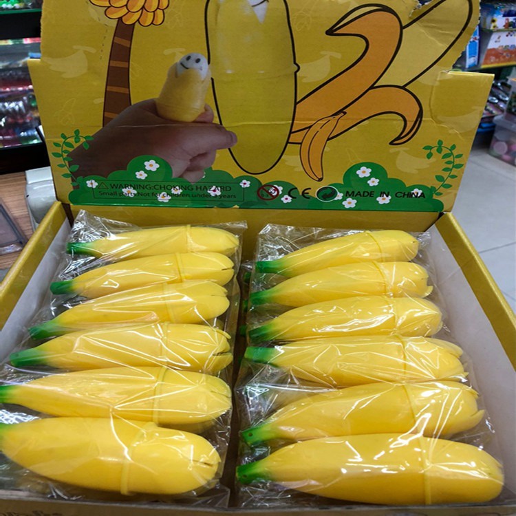 Đồ Chơi Squishy Gudetama Hình chuối bóp thò mặt cười đeo nơ siêu đàn hồi ngộ nghĩnh giải tỏa căng thẳng slime mochi