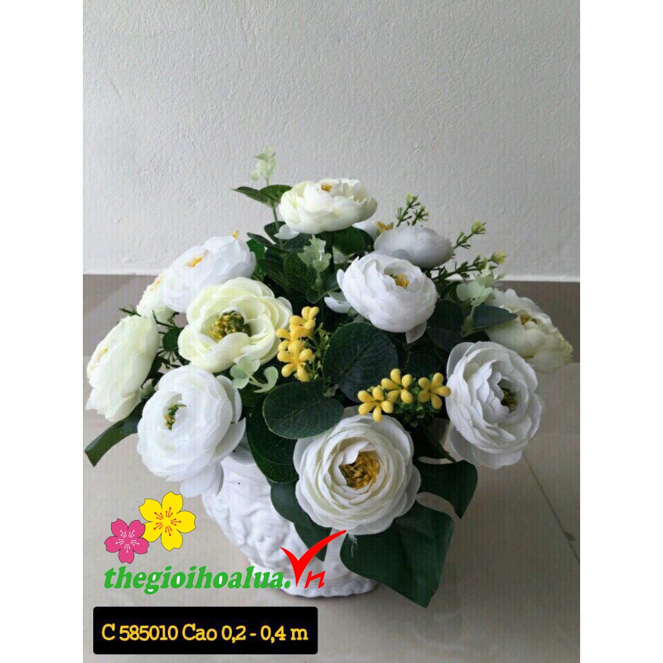 Bình hoa trà lụa