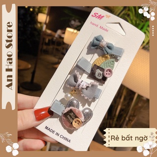 Set 4 kẹp tóc dễ thương cho bé gái
