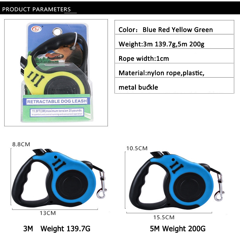 Dây Dắt Thú Cưng Tự Động Co Rút 3M / 5M