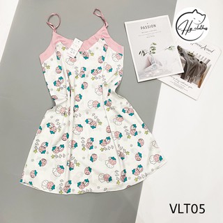 VÁY NGỦ HAI DÂY lụa có size siêu mềm mát 2s