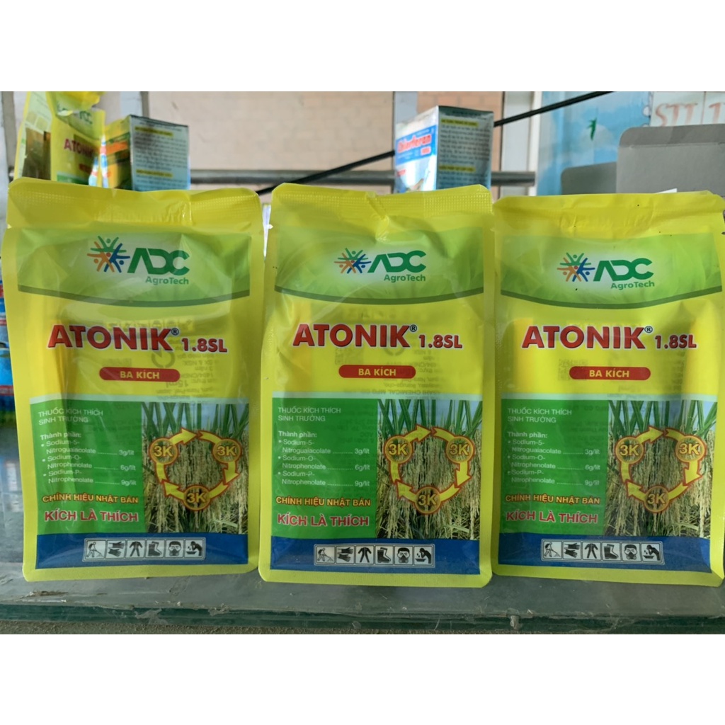 ATONIK 1.8SL BA KÍCH gói 15ml - Thuốc kích thích sinh trưởng - Kích đòng to, Kích trổ nhanh, Kích vô gạo - atonic 3 kích
