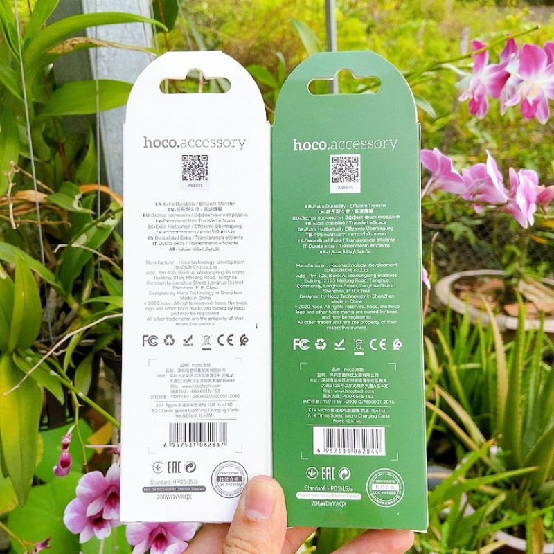 Cáp sạc Hoco dài 1m dây dù đầu Micro USB/Type-C/