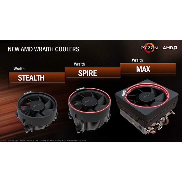 Quạt tản nhiệt CPU AMD Wraith Stealth, Wraith Spire, Wraith Max RGB và Wraith Prism RGB