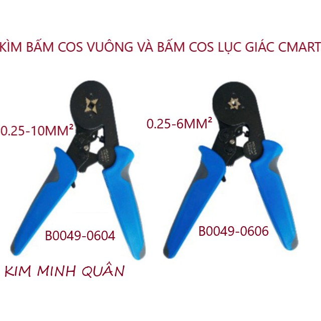 Kìm Bấm Cos Vuông 0.25-10mm² &amp; Cos Lục Giác 0.25-6mm² Pin (Chỉa) B0049 CMart