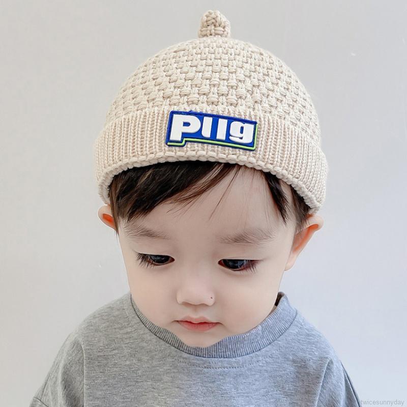 Mũ dệt kim cotton mềm sưởi ấm mùa đông cho em bé 1-6 tuổi