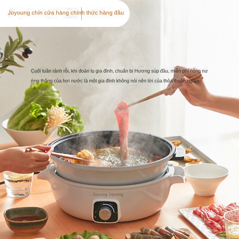Lẩu điện gia dụng đa chức năng nướng nồi lẩu nóng có xào tách ốc C5A