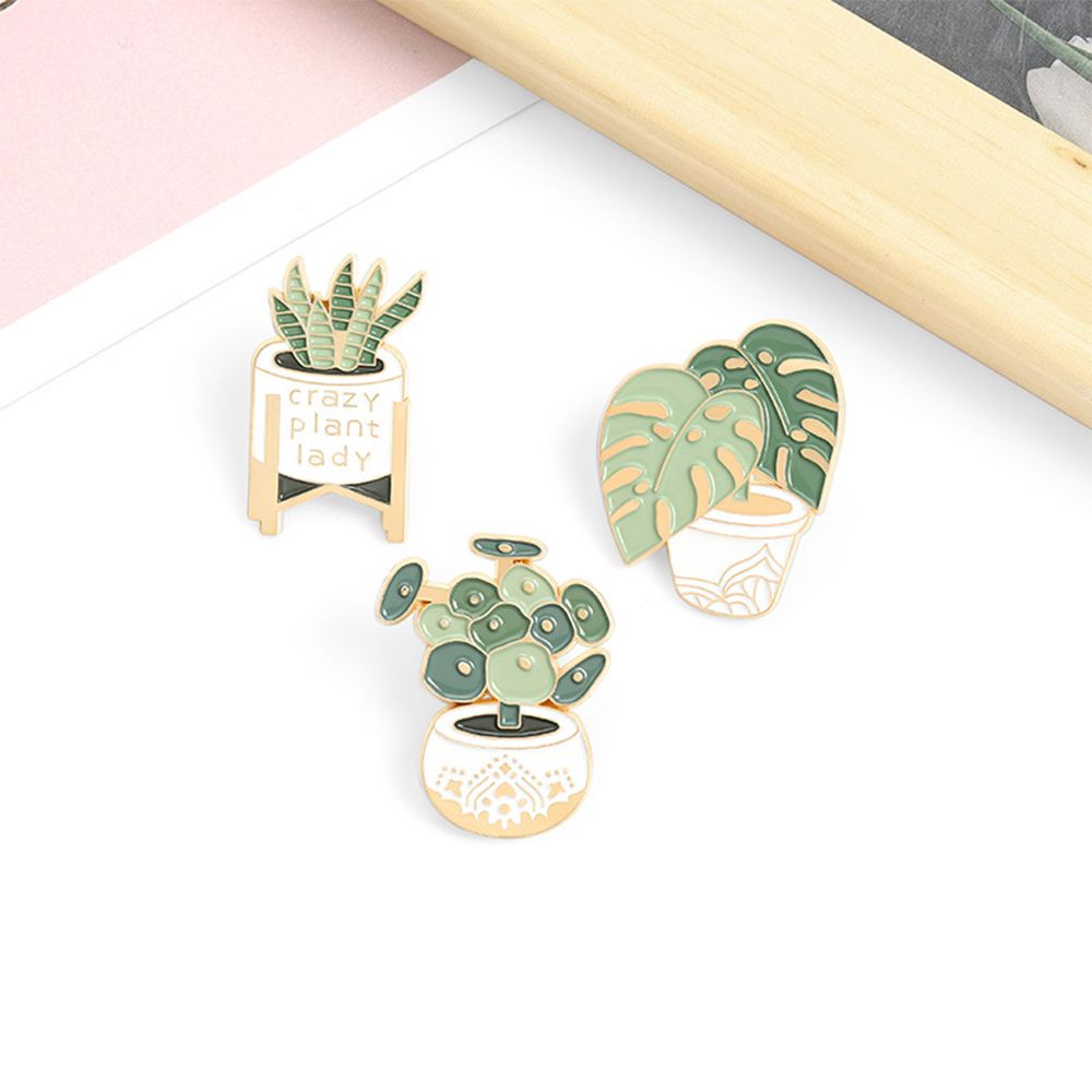 MIHAN1 Gift for Friends Lapel Pin Jewelry Custom Crazy Plant Lady Enamel Pins Clothes Sansevieria Brooches Bag Backpacks Novelty Potted Plant Badge