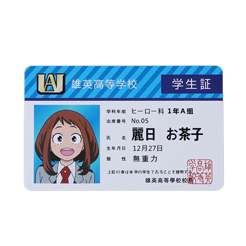 Thẻ sưu tập bằng polypropylene hình Anime My Hero Academia cho học sinh