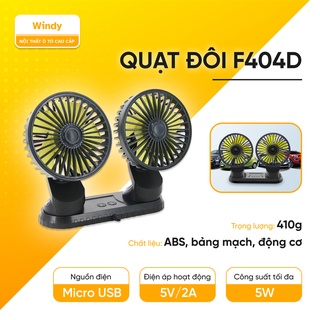 Quạt Đôi Ô Tô 12V Siêu Mát Xoay 360 Độ Thông Minh -  Quạt Ô Tô Mini Để Taplo,Bàn Làm Việc Tiện Lợi