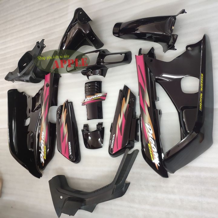 Dàn áo xe Dream 3 Màu Nho BỬNG TRẮNG  Bộ nhựa ABS nguyên sinh xe Dream lùn, Dream Exces