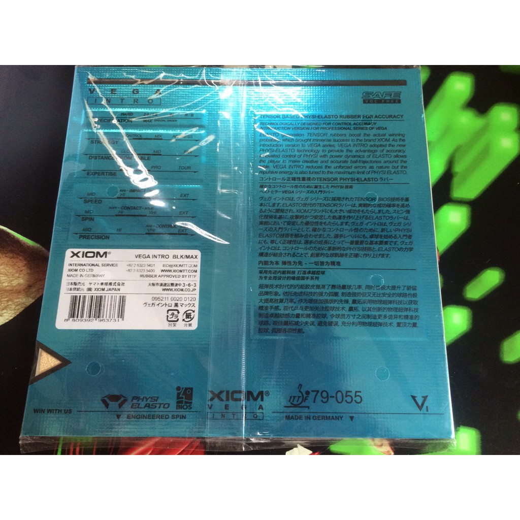 Mặt vợt bóng bàn xiom vega intro