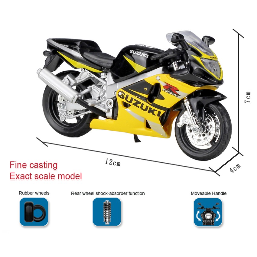 MAISTO Mô Hình Xe Mô Tô Suzuki Gsx R600 Tỉ Lệ 1: 18