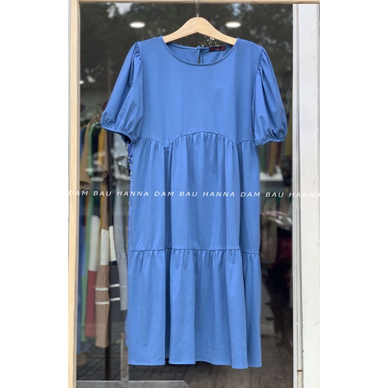 [HANNA] Đầm Bầu Mặc Ở Nhà Thun Cotton Cao Cấp Thoáng Mát Free Size 45-80KG Dáng Baby Doll Dễ Thương Cho Mẹ Trẻ