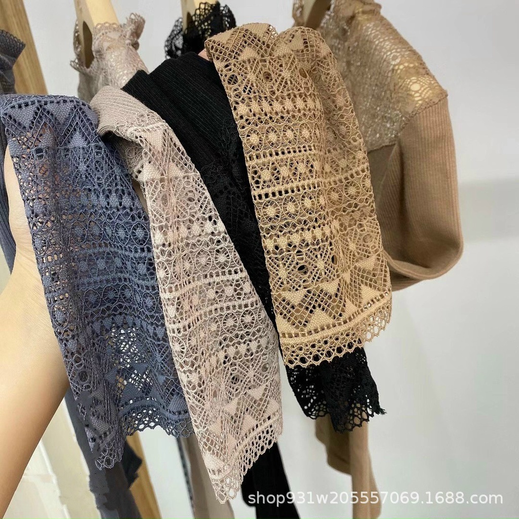 Áo ren nữ, áo giữ nhiệt ren, áo len tăm mềm mịn cổ và ống tay phối ren siêu xinh, hàng Quảng Châu cao cấp có hộp | BigBuy360 - bigbuy360.vn