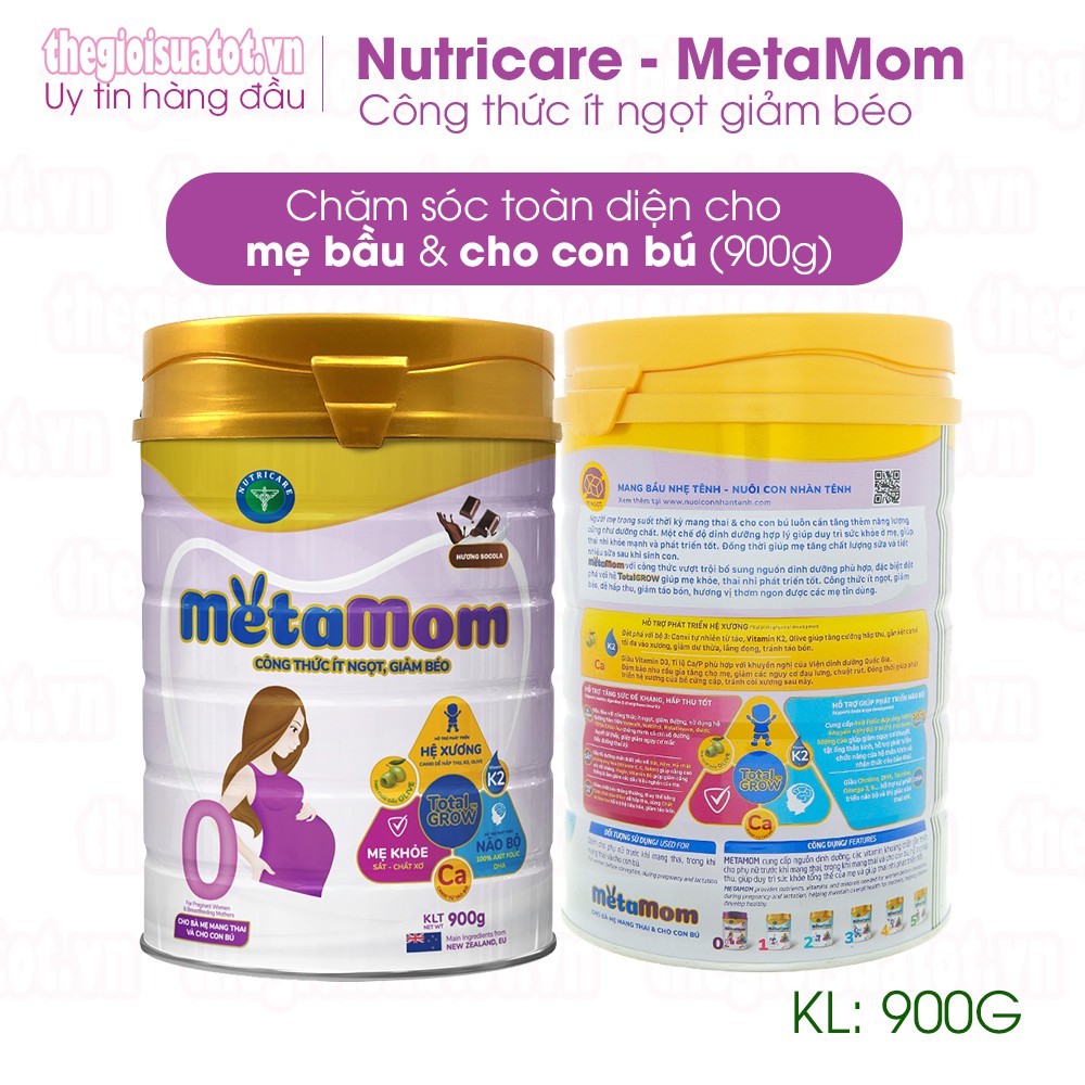 Sữa bột Nutricare MetaMom &amp; Ostelin Canxi -Dành Cho Mẹ Bầu &amp; Cho Con Bú - 900g