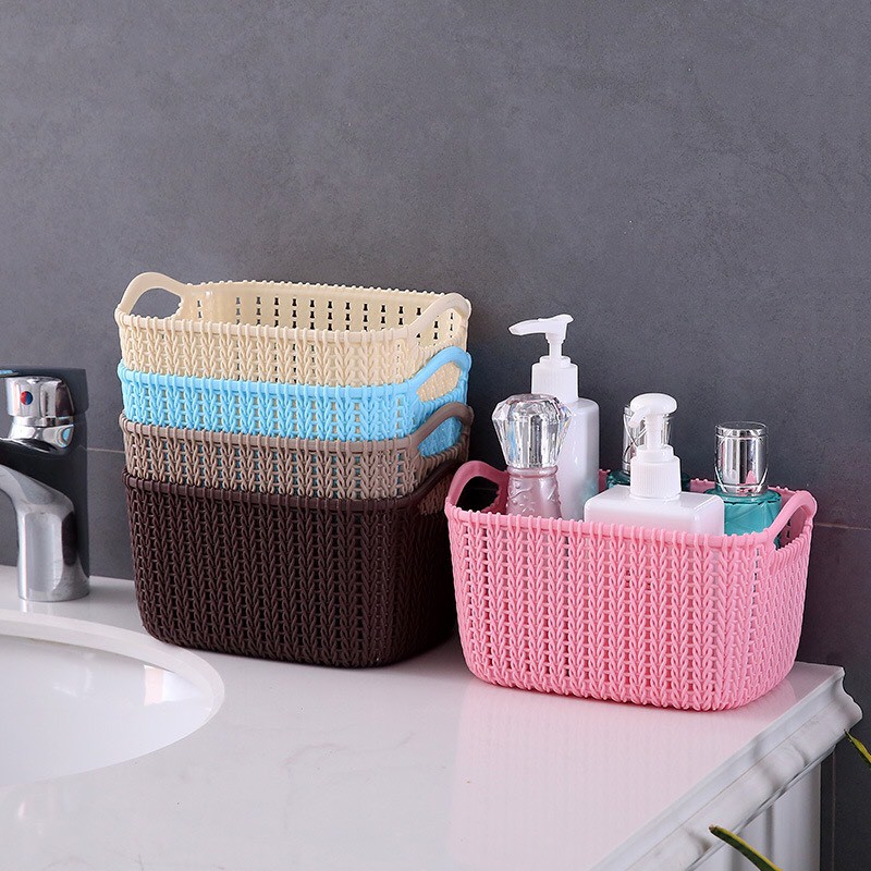 Giỏ nhựa giả mây đựng đồ tiện dụng