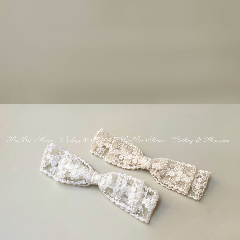 Turban, băng đô nơ hoa ren thiết kế style Hàn cho bé