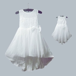 Đầm công chúa bé gái size đại 25-45kg kiểu đuôi cá dáng xòe cao cấp màu trắng và đỏ SURIKIDS-CC04S