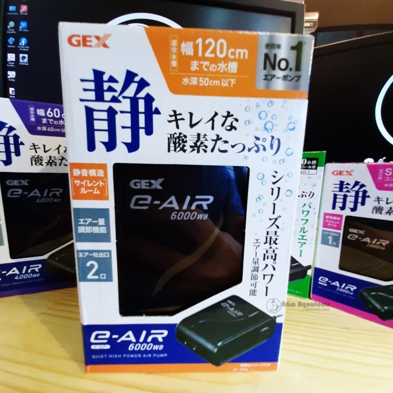 Máy Sủi Oxy GEX E-AIR 1000SB| 1500SB | 2000SB | 4000WB | 6000WB - Máy sủi Nhật Bản siêu êm cho bể thuỷ sinh, cá cảnh