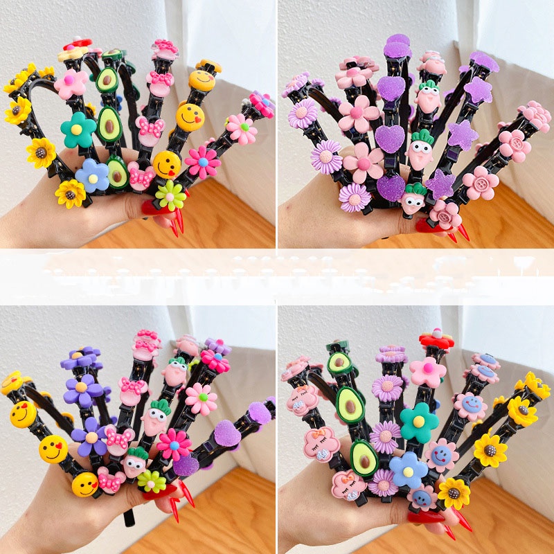 Cài tóc đính hoa nhiều màu sắc dễ thương dành cho trẻ em