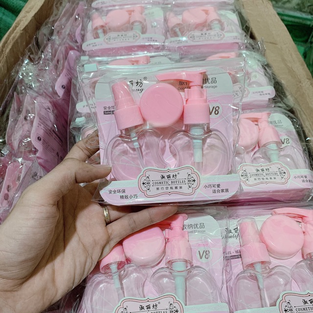 Bộ dụng cụ chiết mỹ phẩm 3 món kèm túi zip tiện lợi