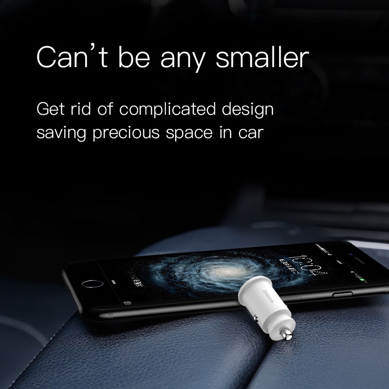 Tẩu Sạc Điện Thoại Baseus Mini USB 5V 3.1A Cho Xe Hơi