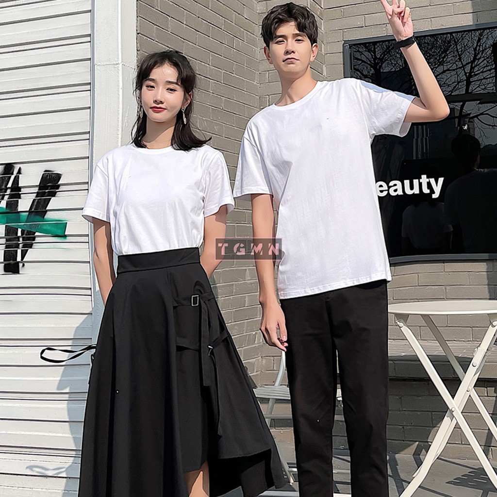 [Ảnh Thật] Áo Thun Trơn Nam Nữ Form Unisex Cổ Tròn của TGMN