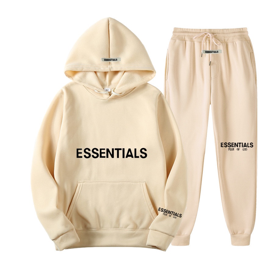 Bộ Quần Áo Hoodie Nam Nữ FOG Dáng Rộng In Chữ Đen Dày Thu Đông Mới Nhiều Màu Cho Cặp Đôi 2021