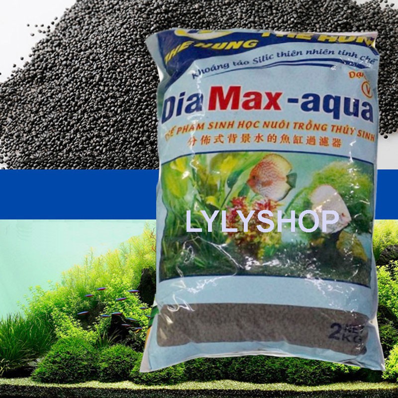 Đất nền, Phân nền thủy sinh DIA MAX AQUA túi 2KG giàu dinh dưỡng. Hàng mới nhất 2019 - phannenthuysinh