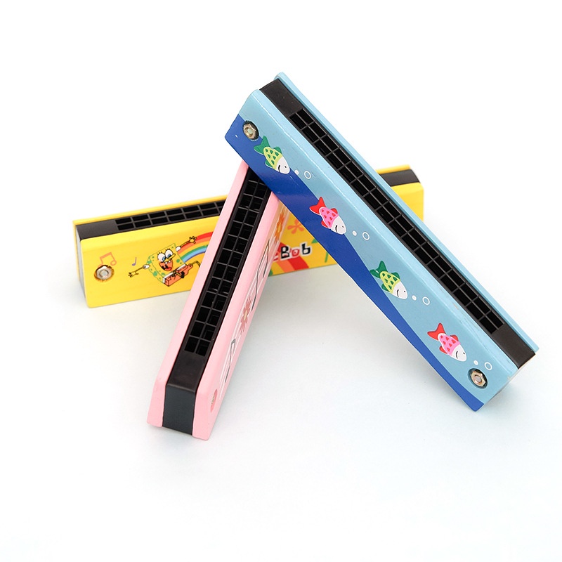 Kèn Harmonica 16 lỗ - Đồ chơi âm nhạc Bằng Gỗ Cho Bé