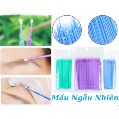 Tăm tháo mi đầu nhỏ đa năng dạng túi 100 cây - dụng cụ nối mi