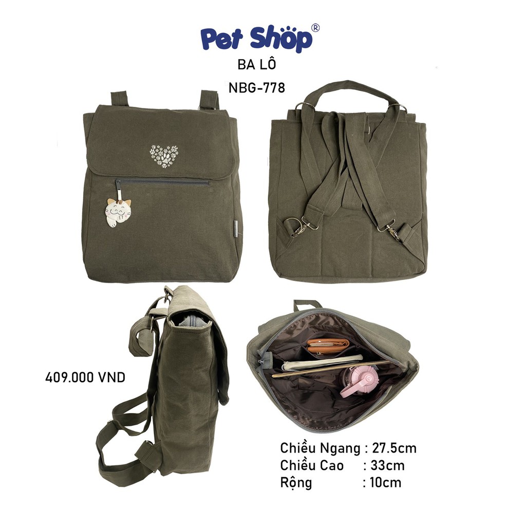 Balo người lớn form vừa PET SHOP NBG-778