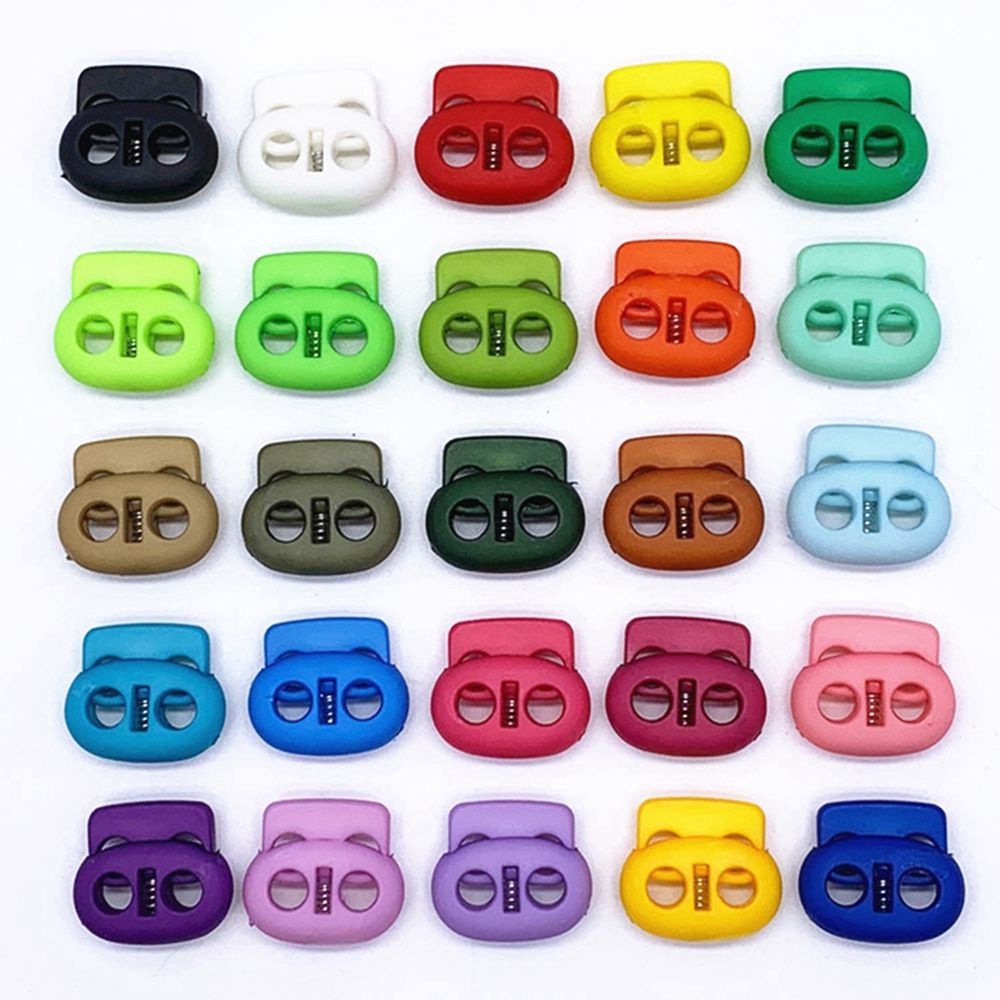 CONOPERY Set 20 nút bấm chặn dây giày thể thao bằng nhựa nhiều màu sắc kích thước 20x18mm 4mm chất lượng cao