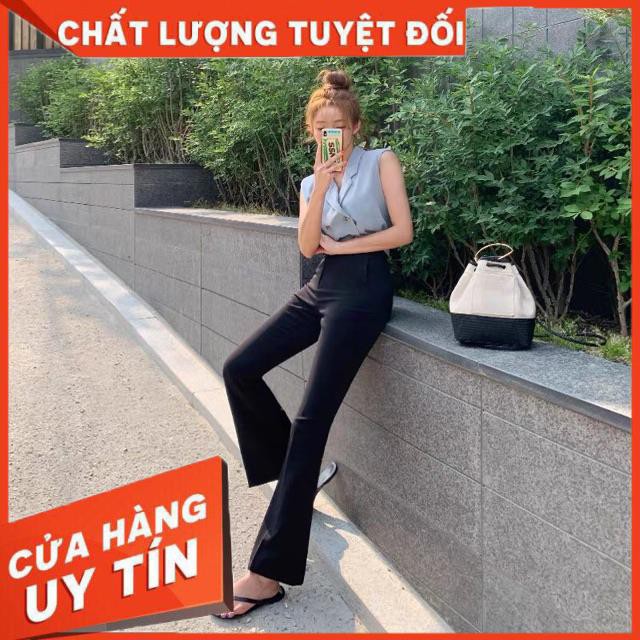 QUẦN VẢI ỐNG LOE CẠP SIÊU CAO- hình thật chính chủ