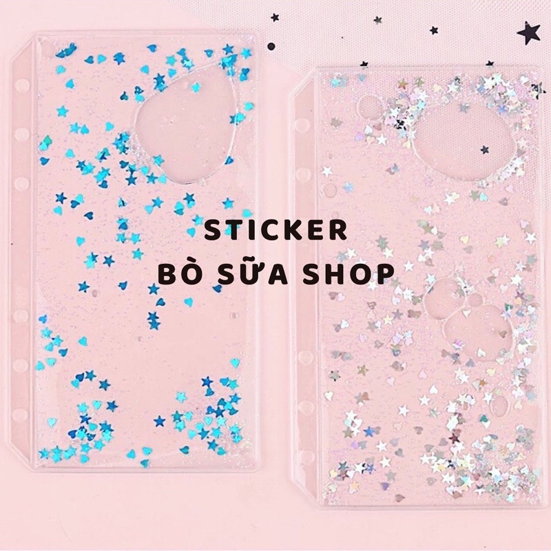 Bìa lấp lánh phân chia trang kim tuyến A6 stickerbosuashop