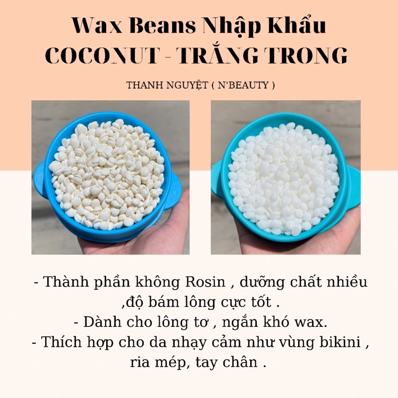 SÁP WAX BEANS TRẮNG DỪA - TRẮNG TRONG SIÊU BÁM LÔNG TƠ MỎNG NGẮN