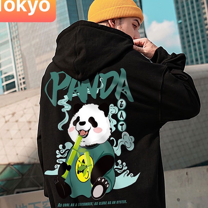 ÁO KHOÁC HOODIE NAM NỮ DÀY PHOM FROM RỘNG GẤU TRÚC PAN.DA CHẤT NỈ CHỐNG LẠNH NẮNG, LẠNH HÀN QUỐC - TOKYO