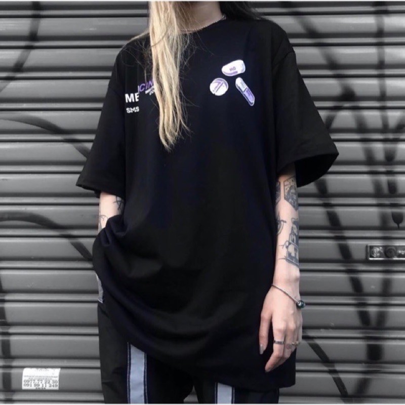 Áo Thun Unisex MEDI G497, Tay Lỡ Form Rộng