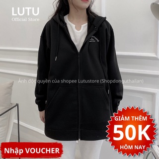 ❀℡ Áo Khoác Hoodie Nỉ Bông Unisex Nam Nữ Khóa Zip In Chữ Form Rộng Ulzzang