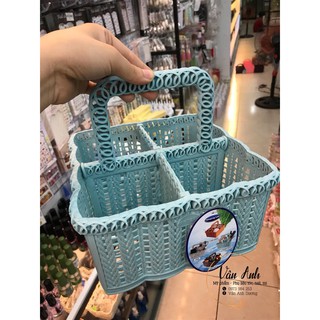 Rổ Vuông 4 Ngăn Có Quai Đựng Dụng Cụ ( Rổ Nail)